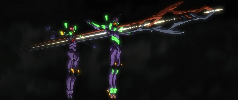 EVA-01 flotando en el espacio — End of Evangelion